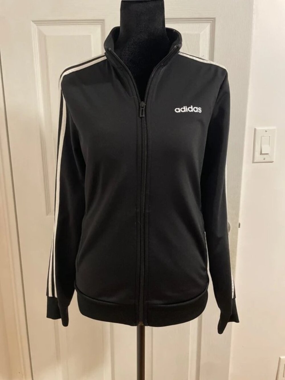 Adidas Black 3-Stripes Track Jacket S